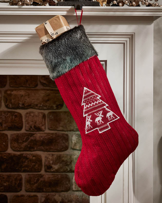Red Nordic Christmas Stockings