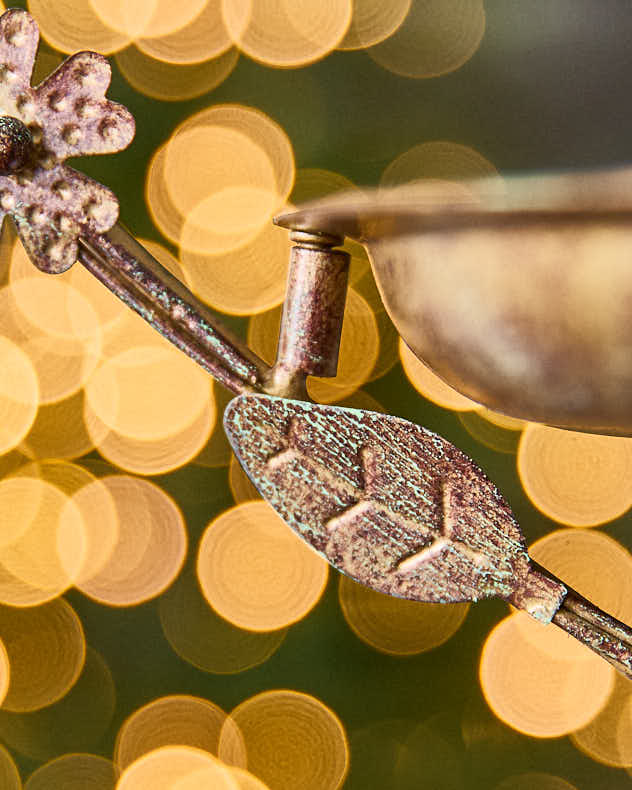 Personalised Brass Hanging Heart Garden Bird Feeder