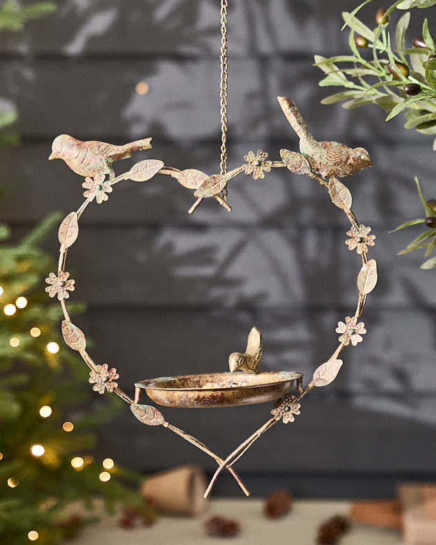 Hanging Heart Garden Bird Feeder