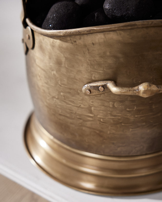 Log & Coal Storage - Brass Coal Bucket & Shovel