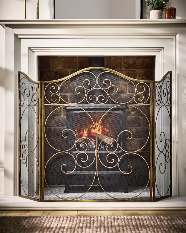 Firescreen - Antique Brass Fire Guard