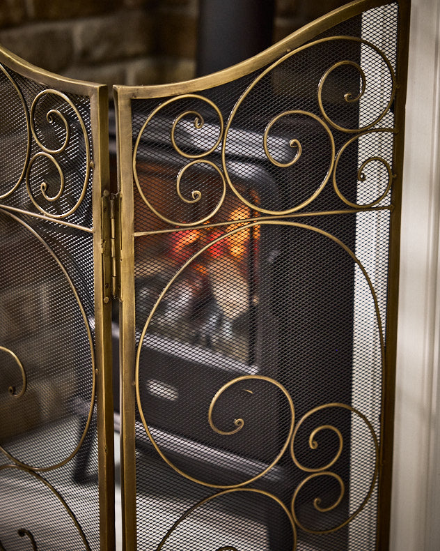 Firescreen - Antique Brass Fire Guard