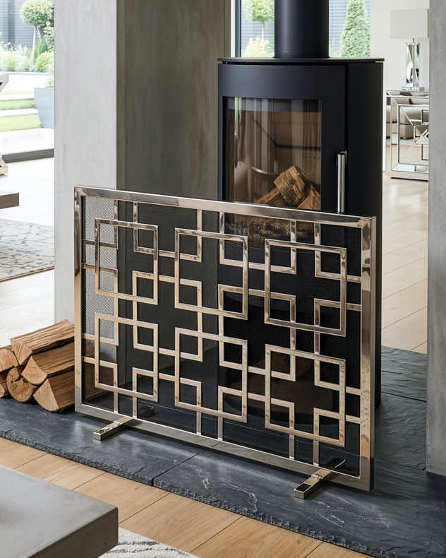 Kensington Nickel Fire Screen