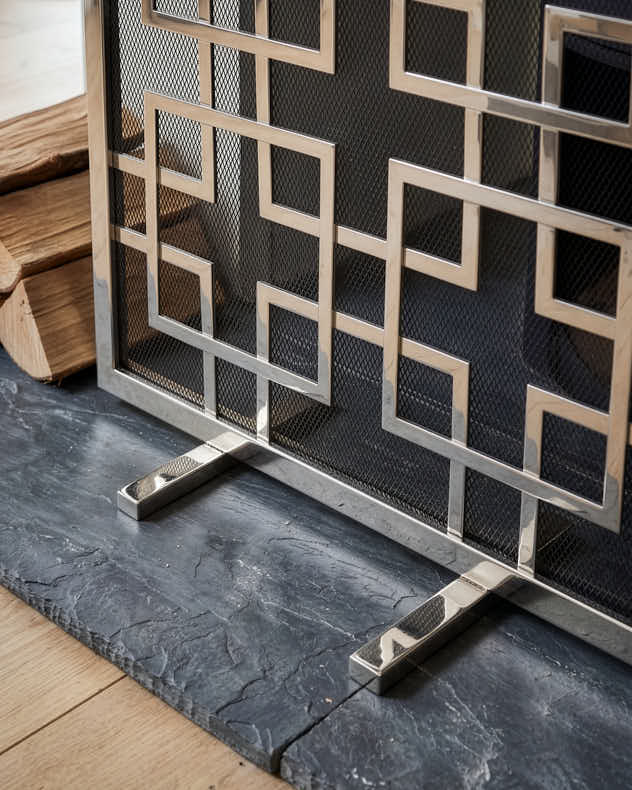 Kensington Nickel Fire Screen
