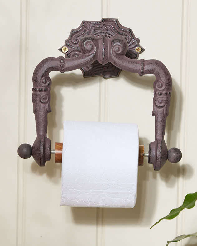 Period Cast Iron Toilet Roll Holder