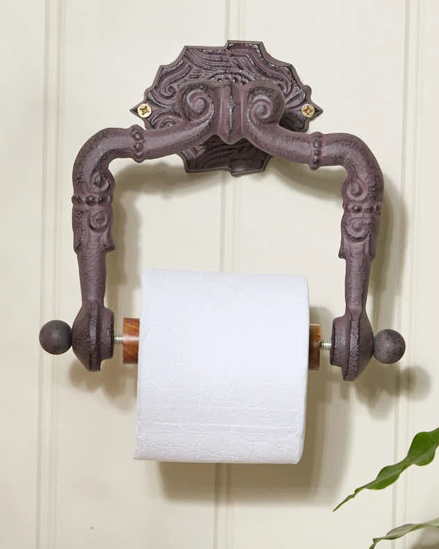 cast iron toilet roll holder