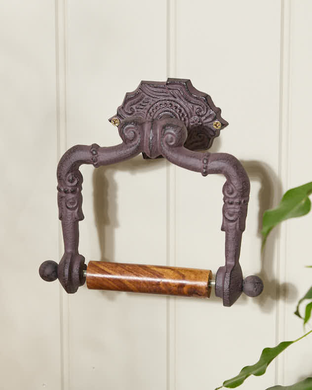 Period Cast Iron Toilet Roll Holder