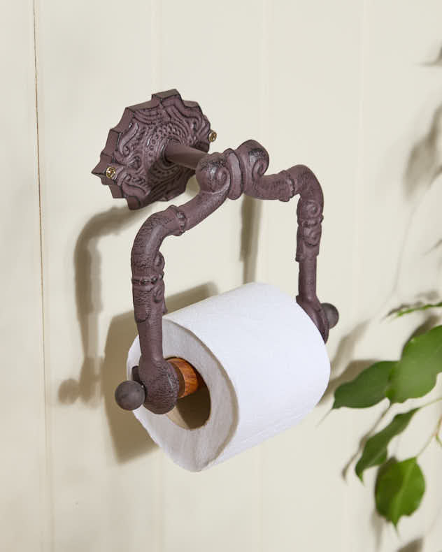 Period Cast Iron Toilet Roll Holder