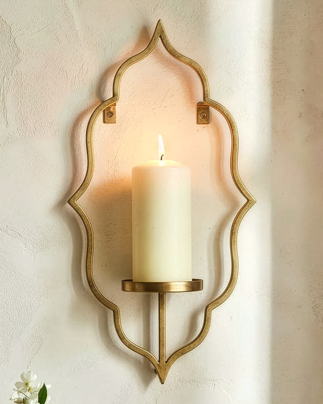 Gold Wall Mounted Candle Holder