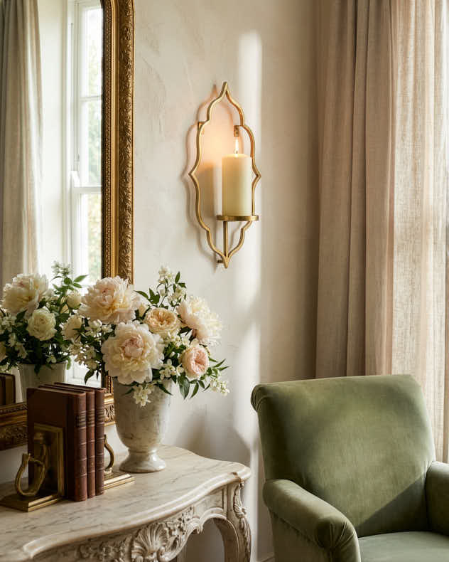 Gold Wall Mounted Candle Holder