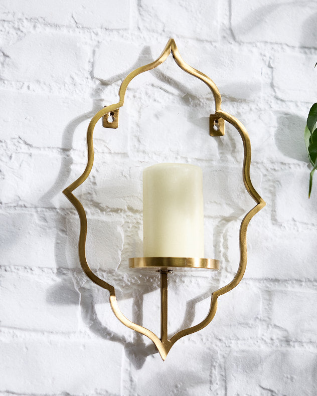 Gold Wall Mounted Candle Holder