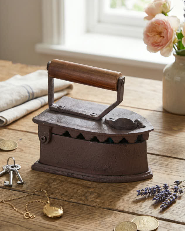 Brown Recycled iron & Reclaimed wood Storage Box - Cast Iron Trinket Storage Box