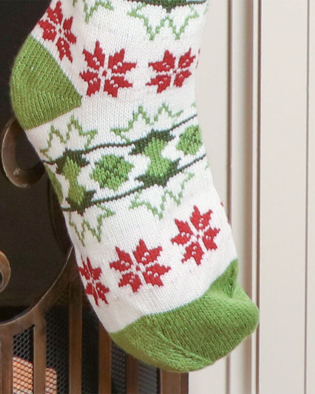 Personalised Knitted White Fair Isle Stocking