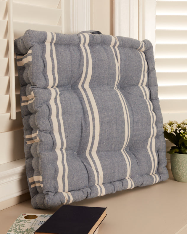 Blue and White Stripe Style Seat Pad