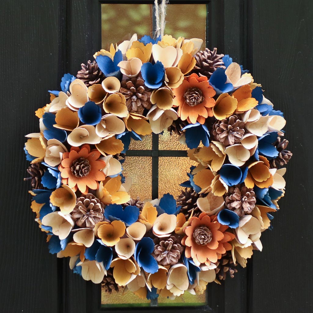 Pine Cone Wreath Decorative Front Door Garland Rustic Country Style Traditional Festive Wreath Home Decor 13"-17"