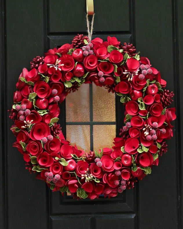 Wreaths - Extra Large Red Roses Wreath 42cm