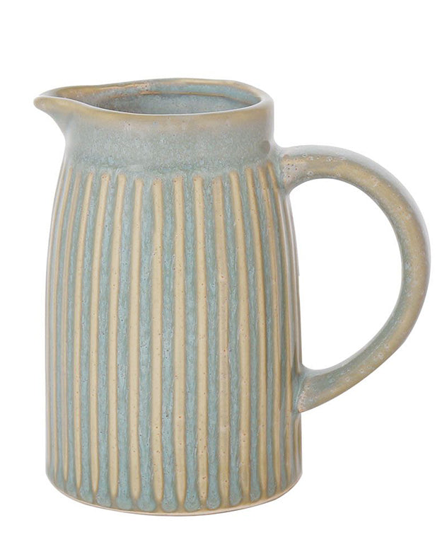 Vases Medium - Ribbed Washed Blue Pitcher Jugs