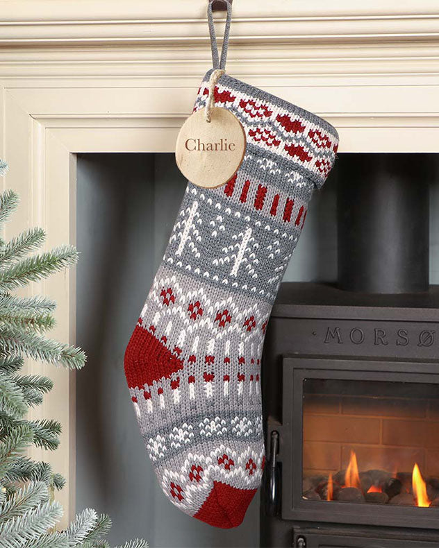 Personalised Fair Isle Knitted Stockings