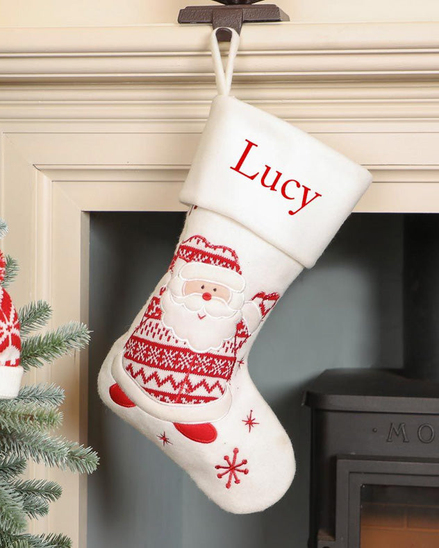 Personalised White Christmas Stockings