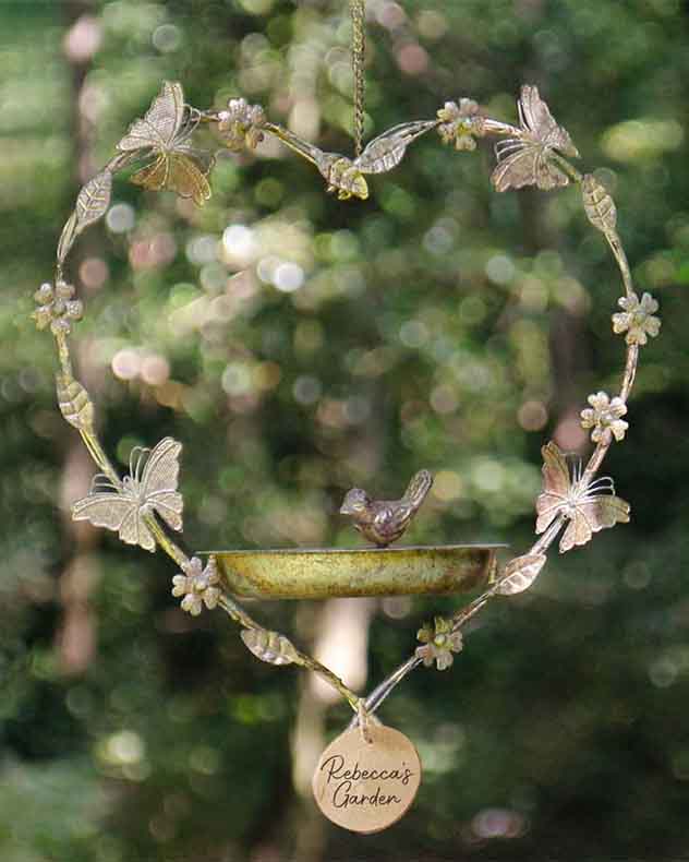 Personalised Brass Heart Bird Feeder