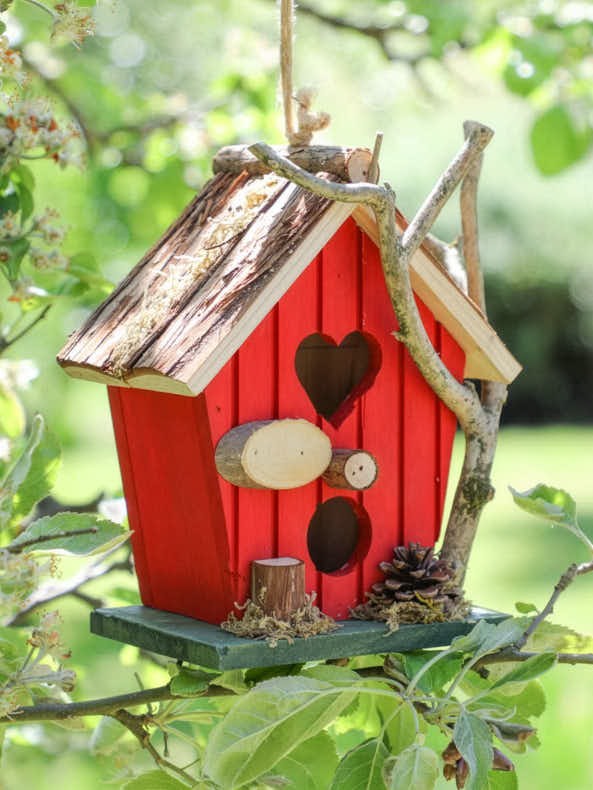 Robin Red Country Heart Bird House