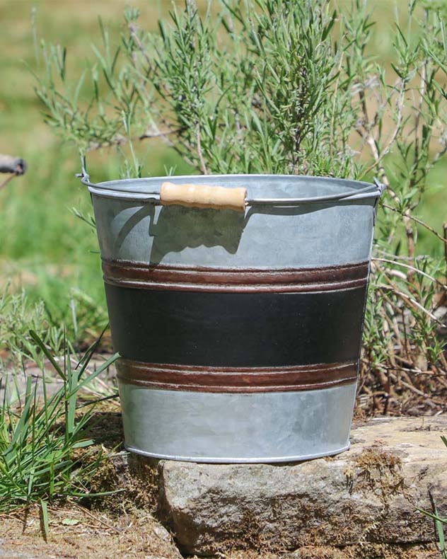 Black Band Bucket Planter