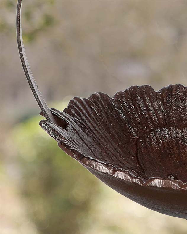 Hanging Heart Antique Brown Bird Dish