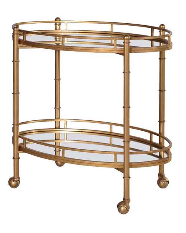 2 Tier Mirrored Bar Serving Trolley