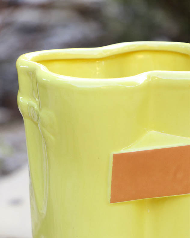 Personalised Sunshine Yellow Little & Large Planter Set