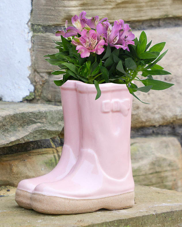 Pink Wellington Boots Planter