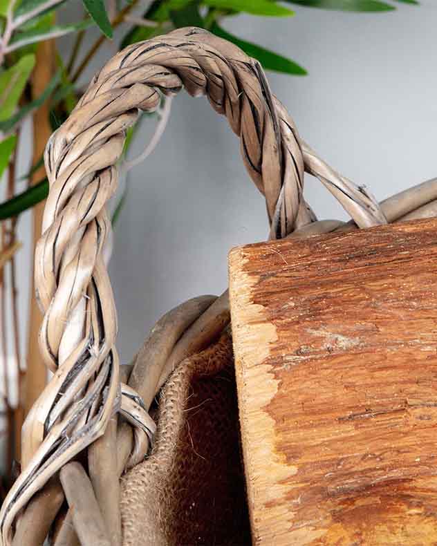 Extra Large Lined Wicker Log Basket