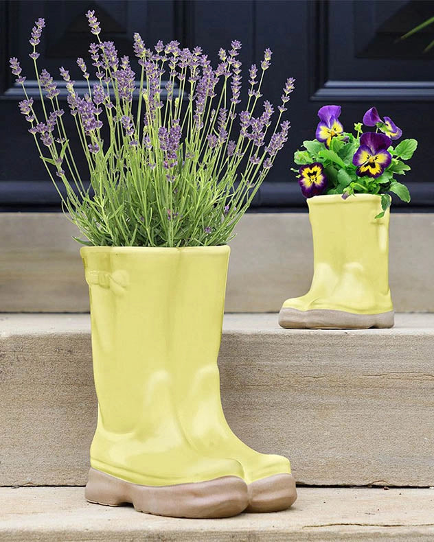 Yellow Welly Boot Planters