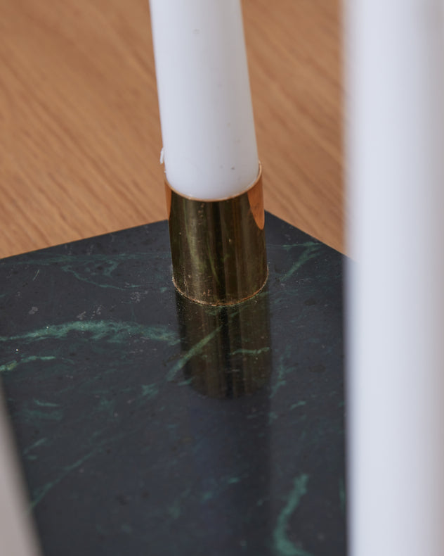 Green Marble and Rose Gold 6 Candle Holder