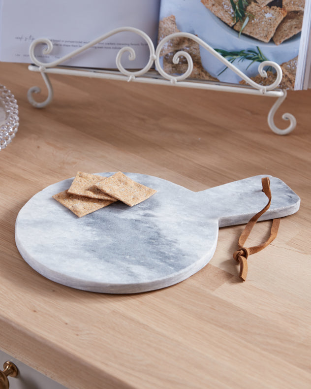 Grey Round Marble Serving Board