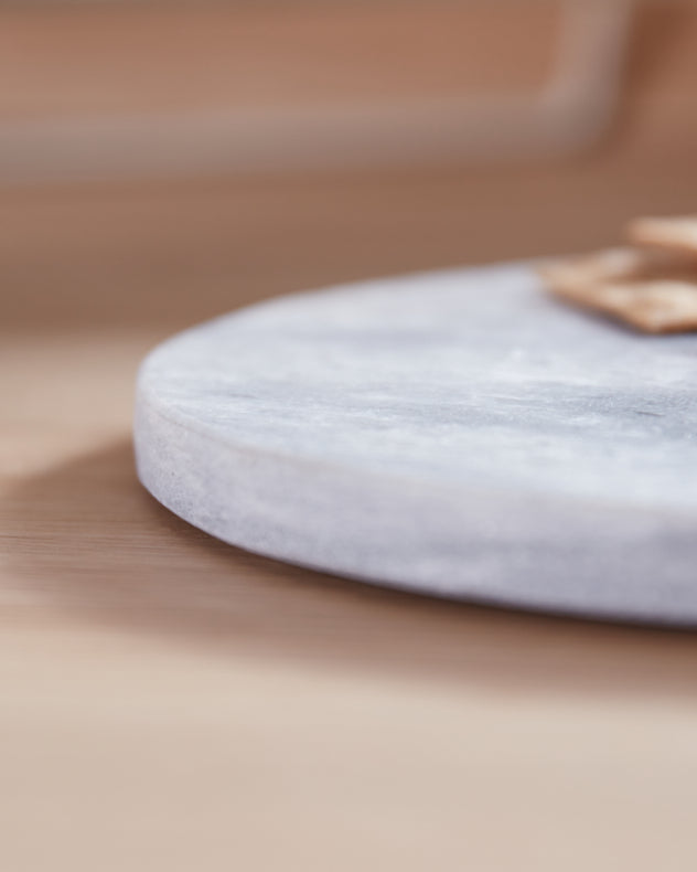 Grey Round Marble Serving Board