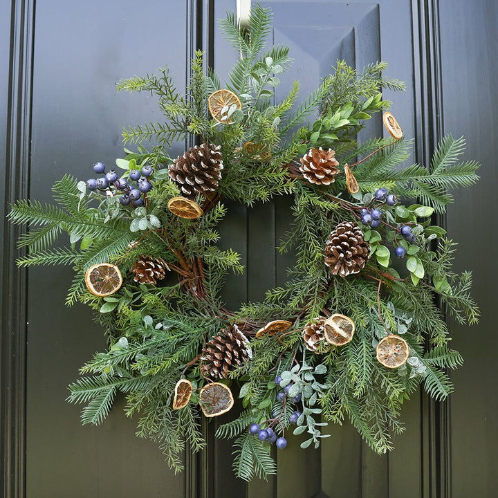 XL Winter Wreath Decorative Front Door Wreath Garland Fallen Fruits Citrus, Apples & Berries Floral Christmas DÃ©cor Wreath