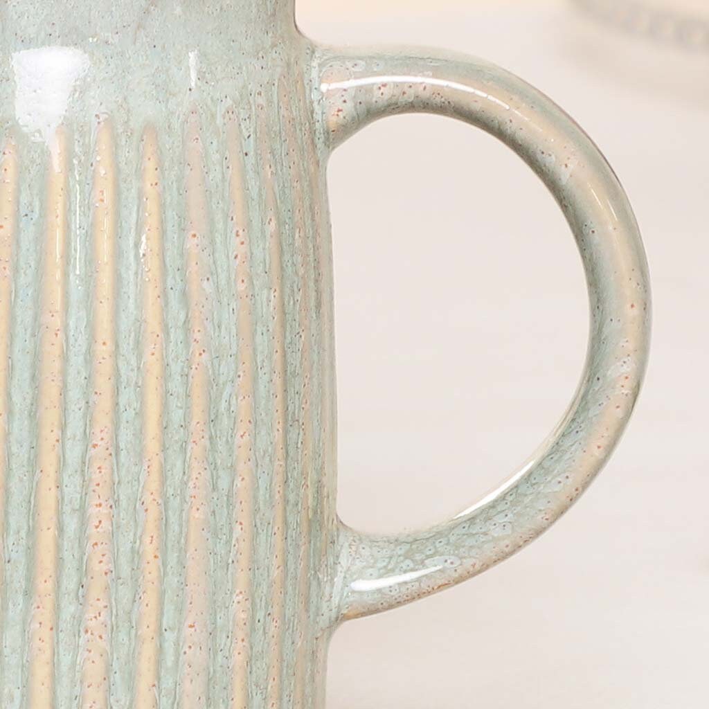 Ceramic Pitcher Jug Vase Rippled Finish Shabby Chic Vintage Style Flower Vase Decorative Stoneware Glazed Floral Jug Planter