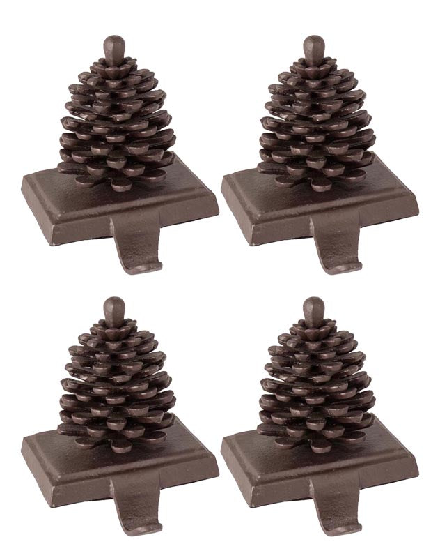 Cast Iron Pine Cone Christmas Stocking Holder