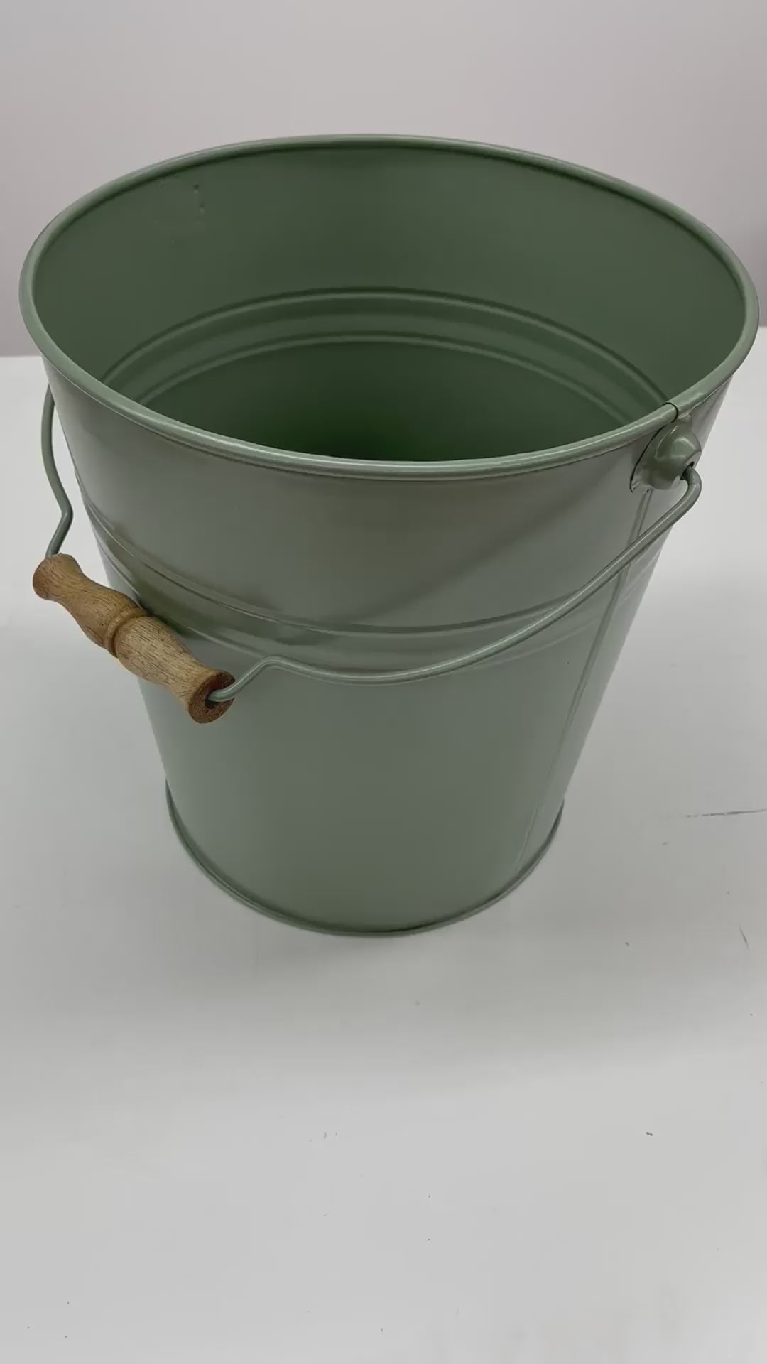 Large Sage Green Kindling Bucket