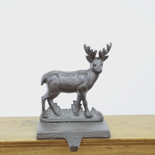Stocking Holders - Cast Iron Reindeer Christmas Stocking Holder
