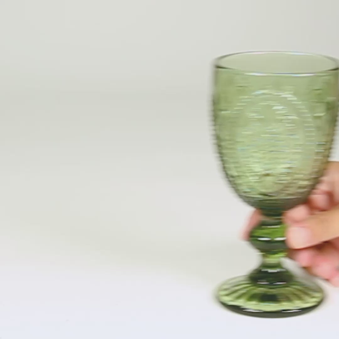 Fleur de Lys Green Wine Goblet