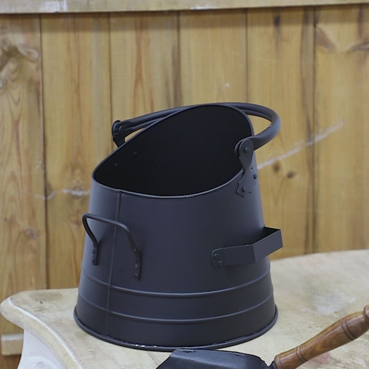 Black Coal Bucket and Shovel