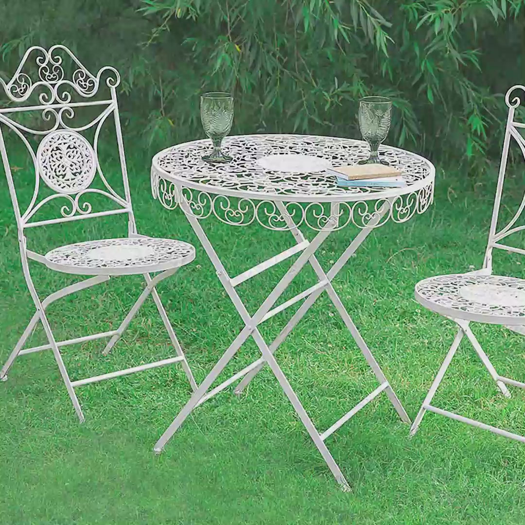 3 piece outdoor on sale bistro set white