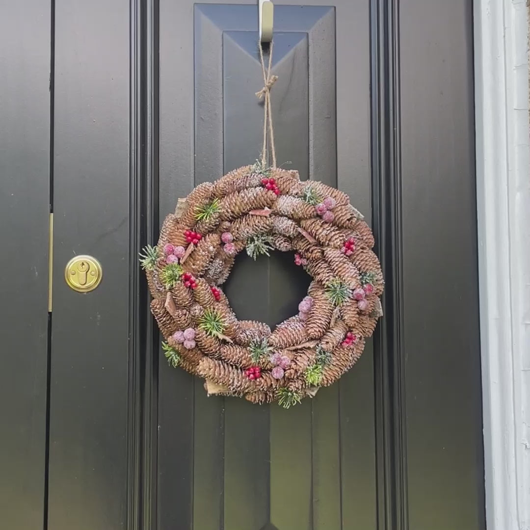 Wreaths - Personalised Frosted Berries Wreath 36cm