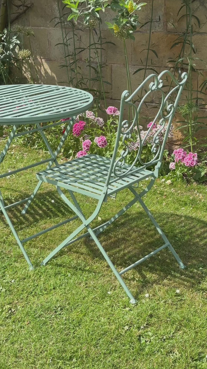 Traditional Green Scrolled 3 Piece Bistro Set