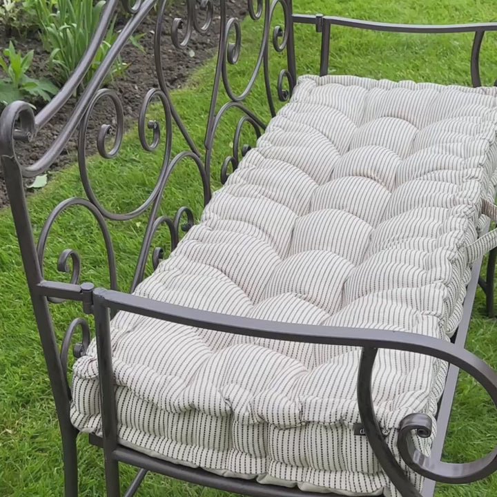 Ticking Stripe Garden Bench Cushion