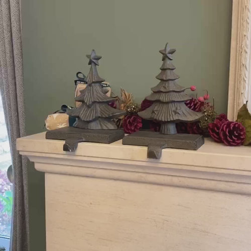 Stocking Holders - Cast Iron Christmas Tree Stocking Holder