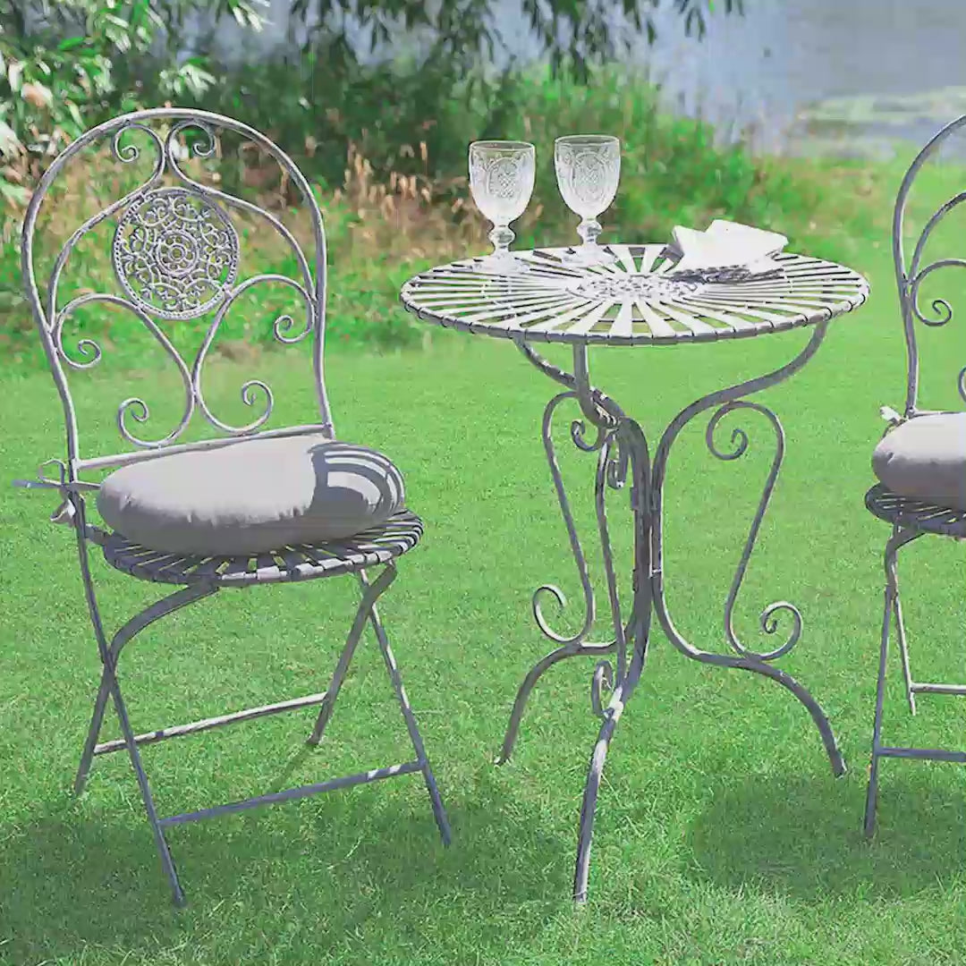 Grey Iron 3 Piece Bistro Set