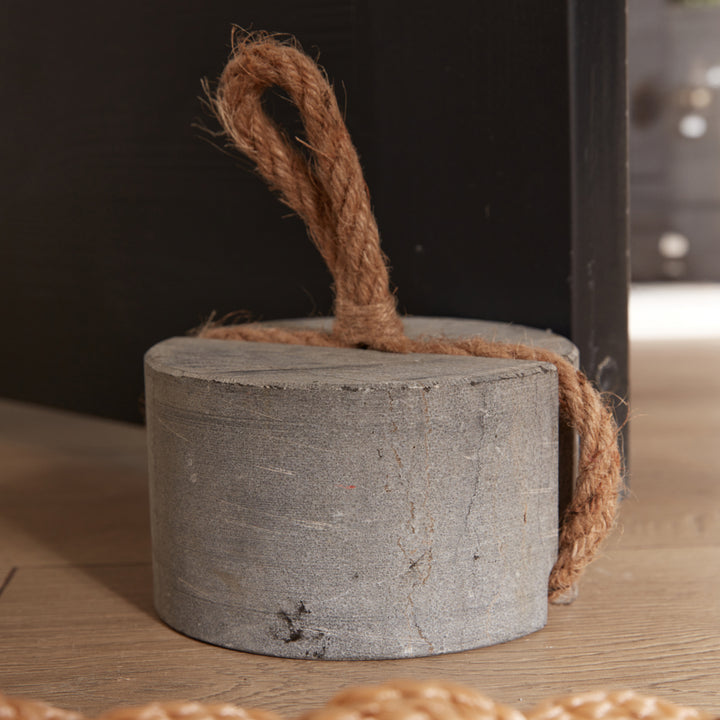 Grey Country Jute Doorstop