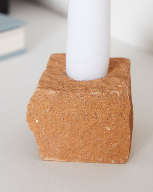 Brick Effect Single Candle Holder
